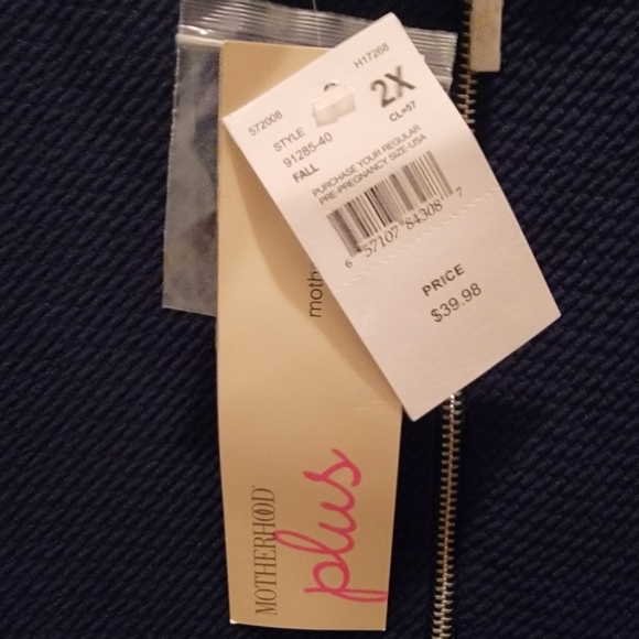 Motherhood Plus Maternity Navy Blue Top with Rhinestones - Picture 4 of 6